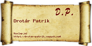Drotár Patrik névjegykártya