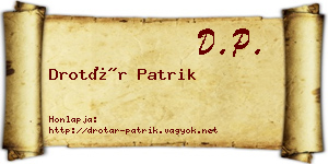 Drotár Patrik névjegykártya